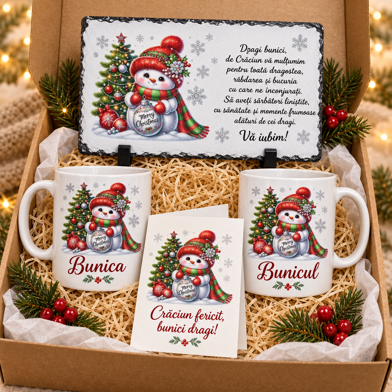 Set Cadou Personalizat de Craciun pentru Bunici