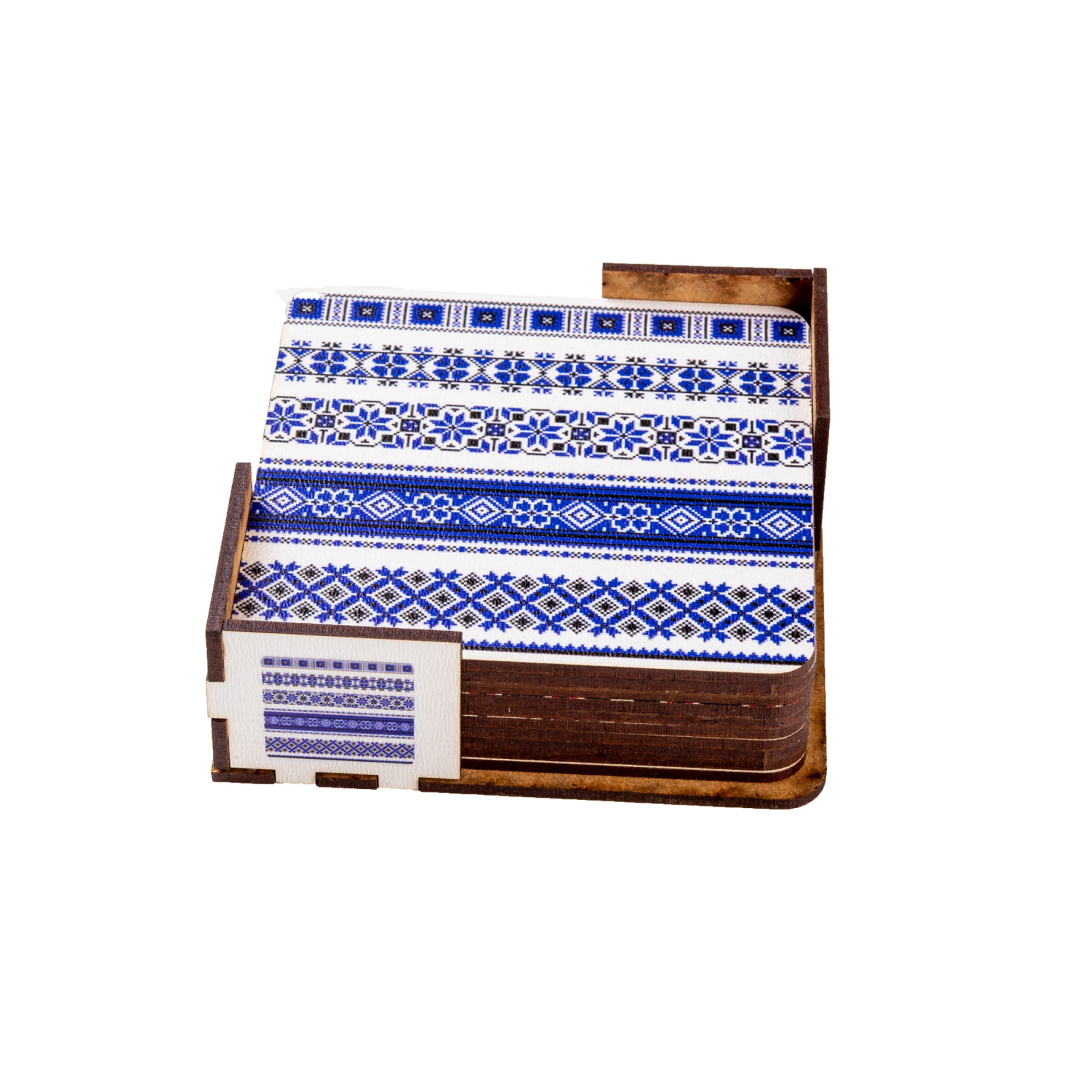 Set cu 6 Suporturi pentru Pahare model romanesc albastru