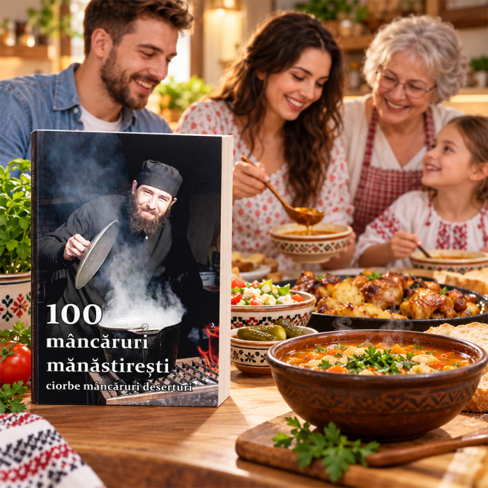 Copertă carte 100 mâncăruri mănăstirești. Ciorbe, mâncăruri, deserturi [8]