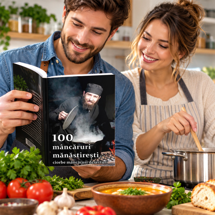 Copertă carte 100 mâncăruri mănăstirești. Ciorbe, mâncăruri, deserturi [4]