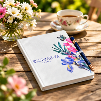 Agenda format A5 cu pix personalizata "Bucurati-va pururea!" [8]