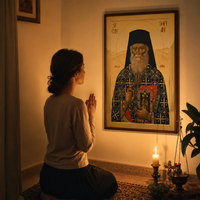 Icoană Sfântul Cuvios Mărturisitor Sofian de la Antim 16 septembrie [7]