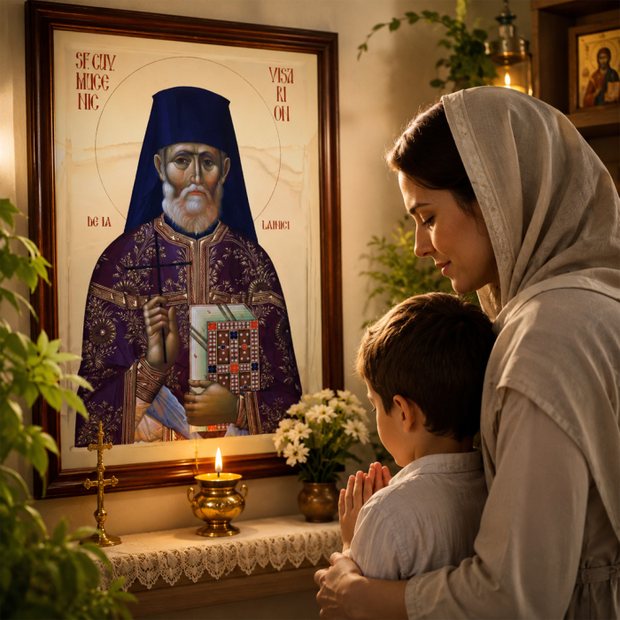 Icoană Sfântul Cuvios Mucenic Visarion de la Lainici 10 noiembrie [8]