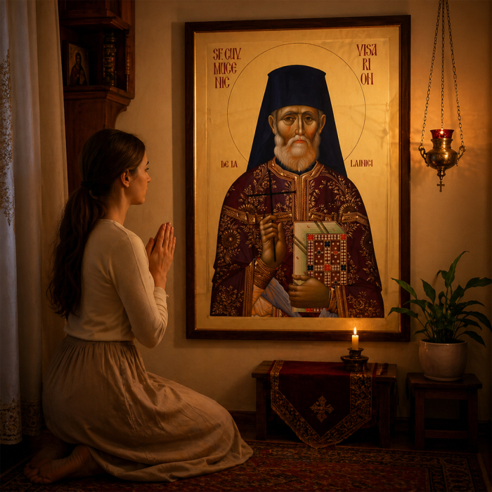 Icoană Sfântul Cuvios Mucenic Visarion de la Lainici 10 noiembrie [7]