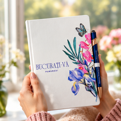 Agenda format A5 cu pix personalizata "Bucurati-va pururea!" [4]
