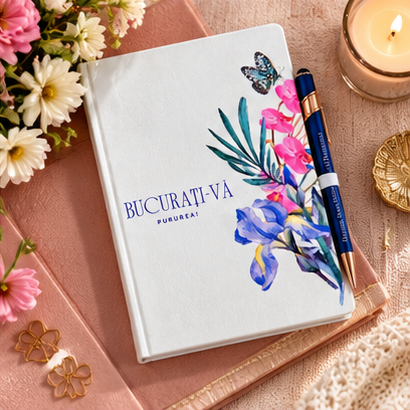 Agenda format A5 cu pix personalizata "Bucurati-va pururea!" [9]