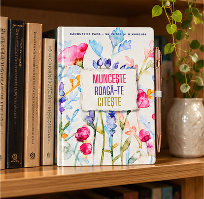 Agenda format A5 cu pix personalizata "Munceste, roaga-te, citeste!" [5]