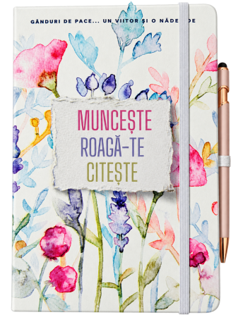 Agenda format A5 cu pix personalizata "Munceste, roaga-te, citeste!" [2]