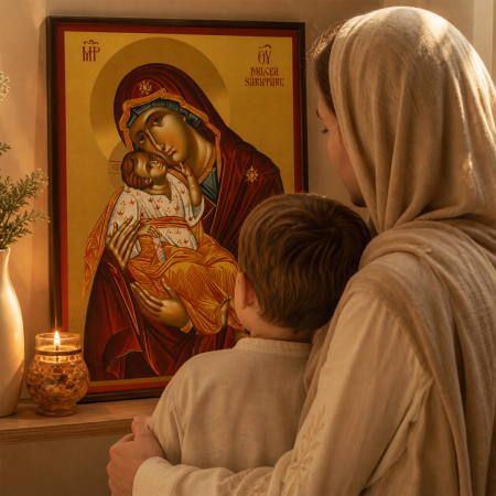 Icoană Maica Domnului Dulcea Sărutare 27 martie [9]