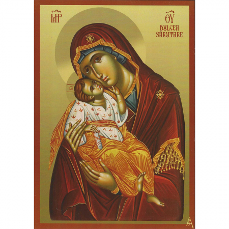 Artă - Icoană Maica Domnului - Dulcea sărutare - litografie
