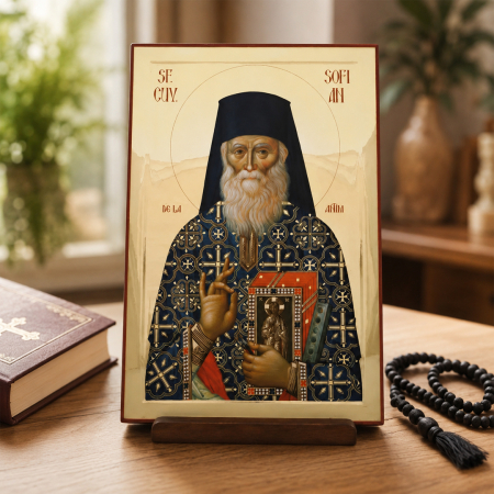 Icoană Sfântul Cuvios Mărturisitor Sofian de la Antim 16 septembrie [5]