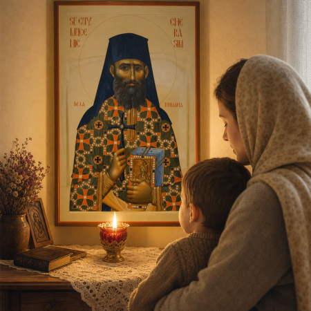 Icoană Sfântul Cuvios Mucenic Gherasim de la Tismana 26 decembrie [7]
