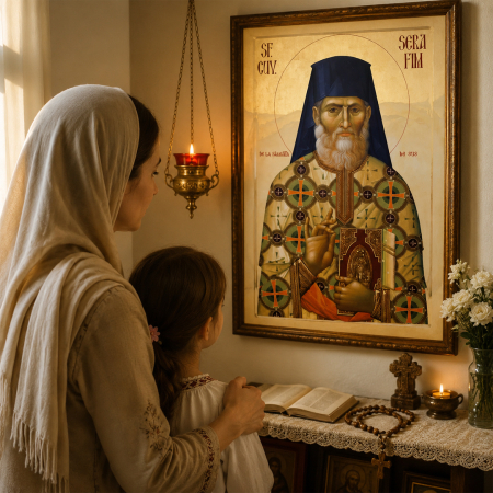 Icoană Sfântul Cuvios Serafim cel Răbdător de la Sâmbăta de Sus 20 decembrie [1]