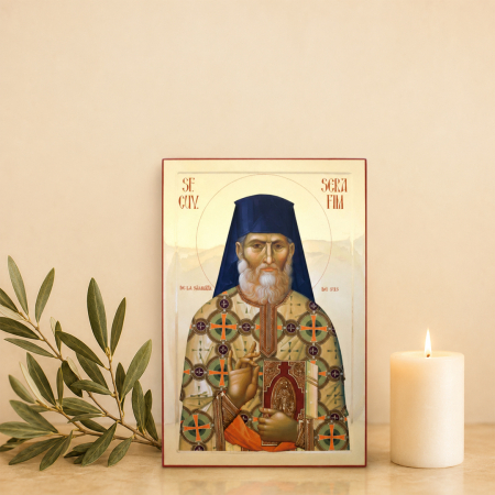 Icoană Sfântul Cuvios Serafim cel Răbdător de la Sâmbăta de Sus 20 decembrie [5]