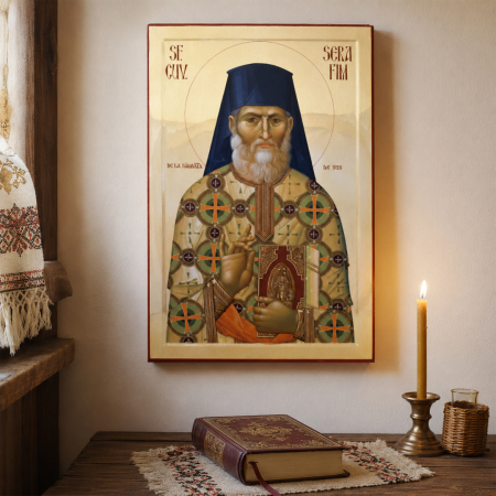 Icoană Sfântul Cuvios Serafim cel Răbdător de la Sâmbăta de Sus 20 decembrie [3]