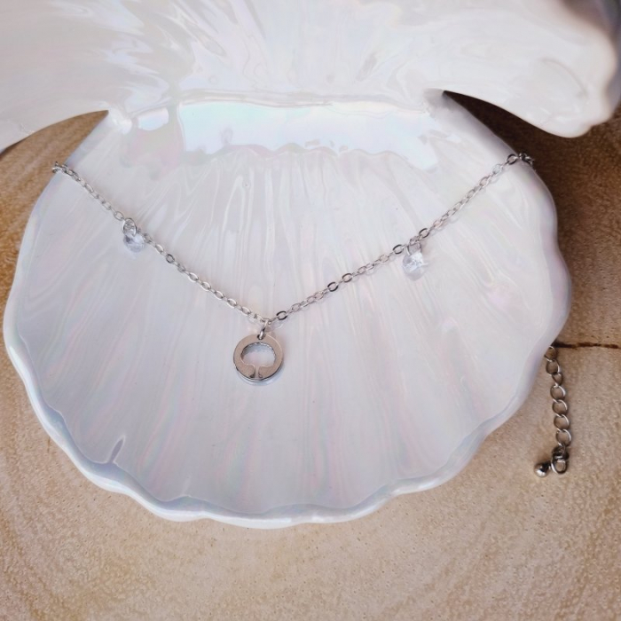 Brățară metalică argintie, 23cm, charm 10mm – Eleganță și rafinament [4]