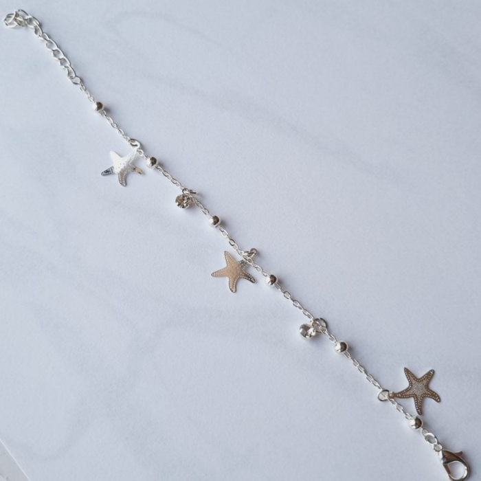 Brățară metalică argintie, 23cm, charm 10mm – Eleganță și rafinament [4]