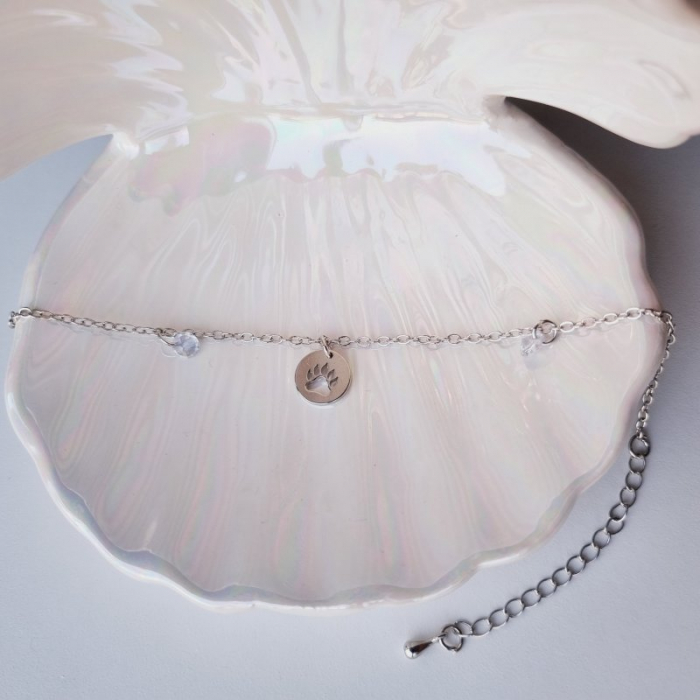 Brățară metalică argintie, 23cm, charm 10mm – Eleganță și rafinament [2]