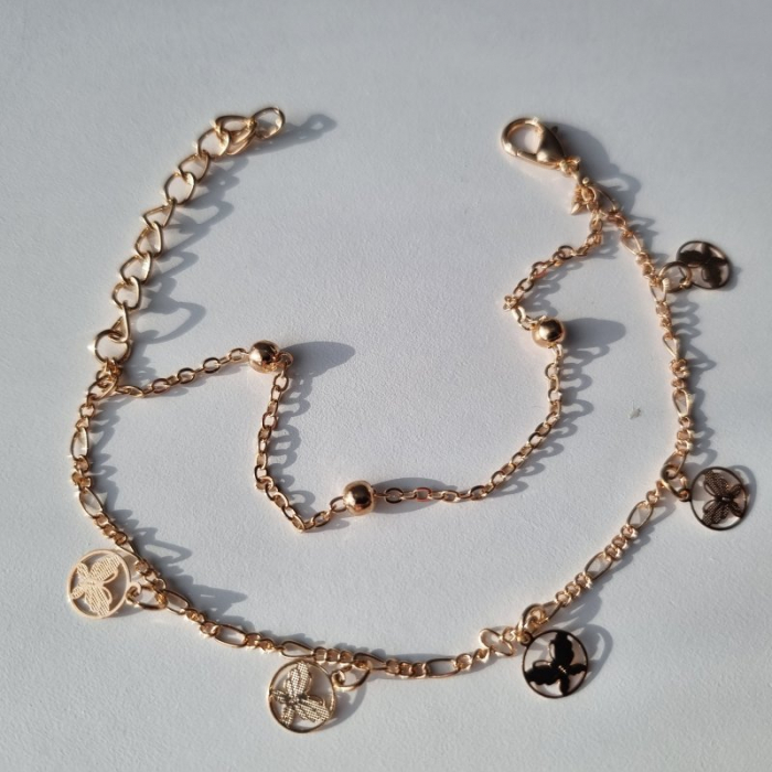 Bratara dama aurie cu charm fluture [3]