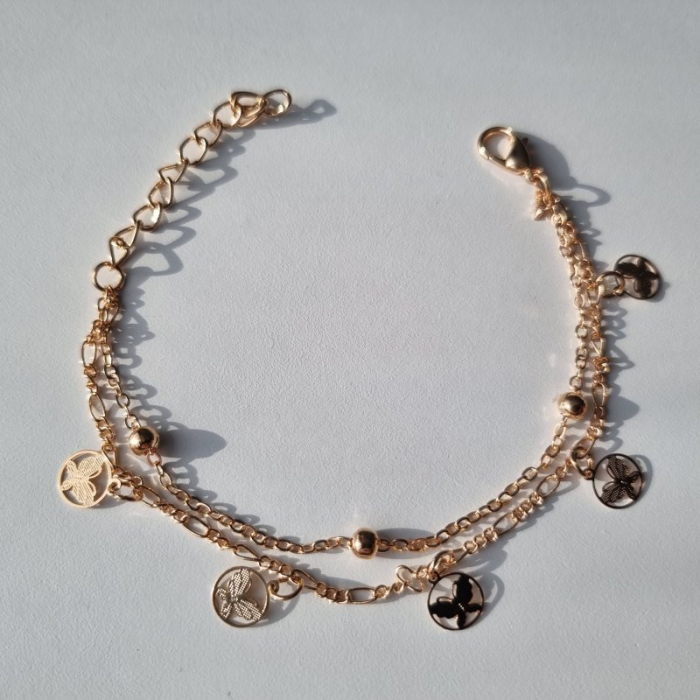 Bratara dama aurie cu charm fluture [2]
