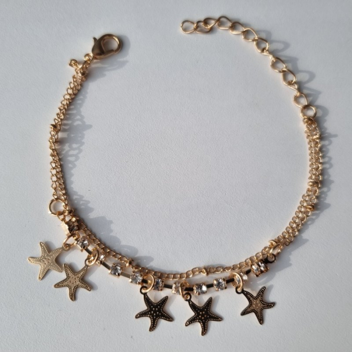Brățară aurie cu stea de mare – Brățară metalică elegantă [3]