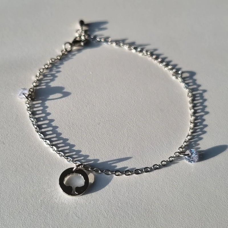 Brățară metalică argintie, 23cm, charm 10mm – Eleganță și rafinament [5]