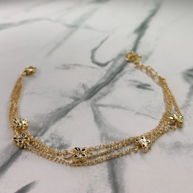 Bratari aurii de dama cu charm fluture [3]