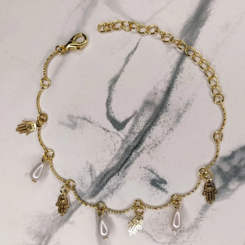 Bratara aurie de dama cu charm mana lui Fatima [3]