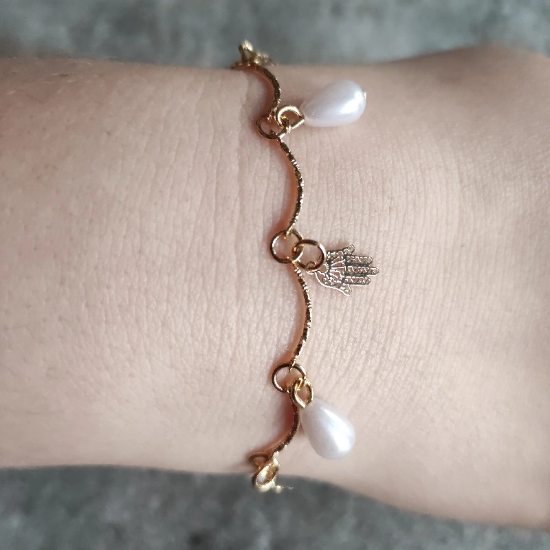 Bratara aurie de dama cu charm mana lui Fatima [2]