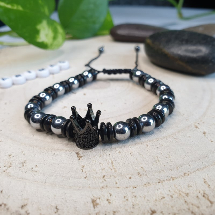 Bratara coroana - king, handmade din pietre naturale [3]