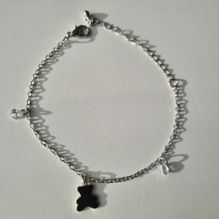 Brățară metalică argintie, 23cm, charm 10mm – Eleganță și rafinament [4]