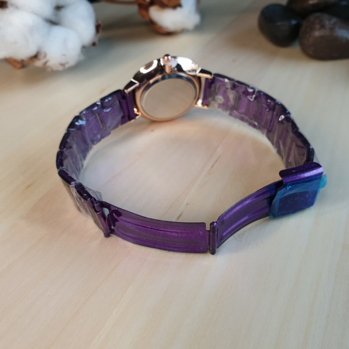 Ceas cu imprimeu inima pe cadran si bratara metalica [4]