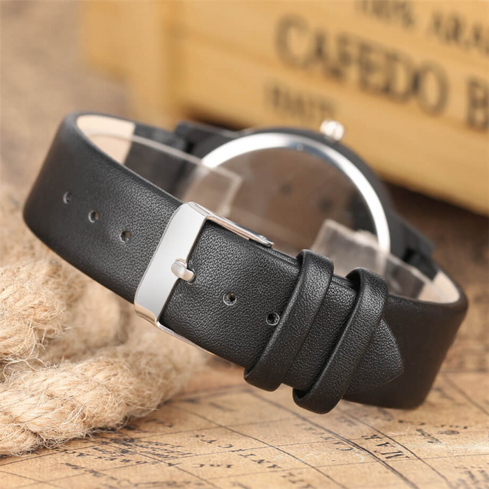Ceas de dama negru elegant cadran cu flori, mecanism quartz [6]