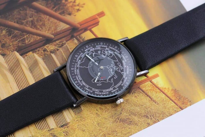 Ceas dama cu harta lumii si capitale cu secundar avion [7]