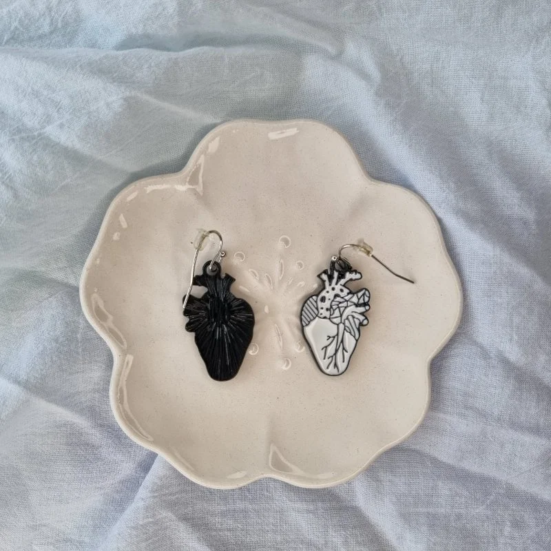 Cercei dama din metal, model anatomia inimii [2]