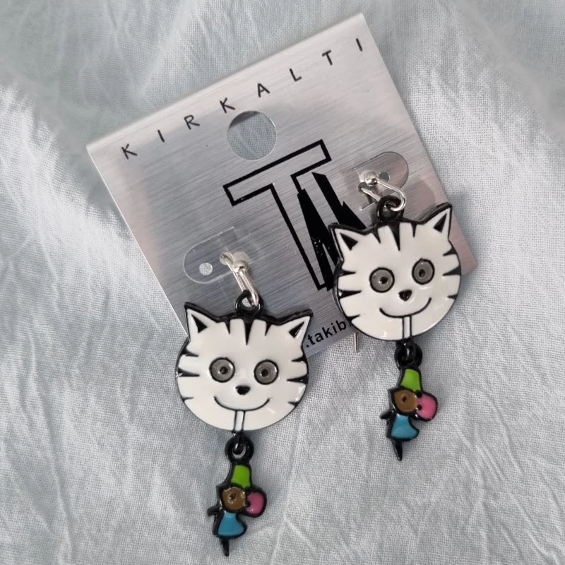 Cercei dama, model pisica cu soricel [2]