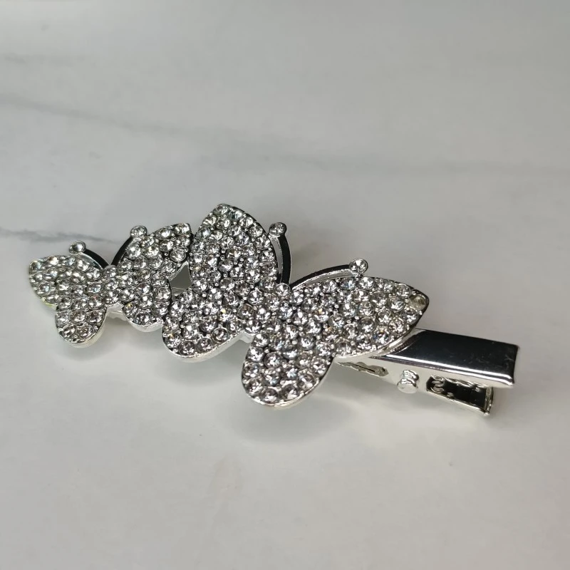 clama par, din metal, model fluture [2]