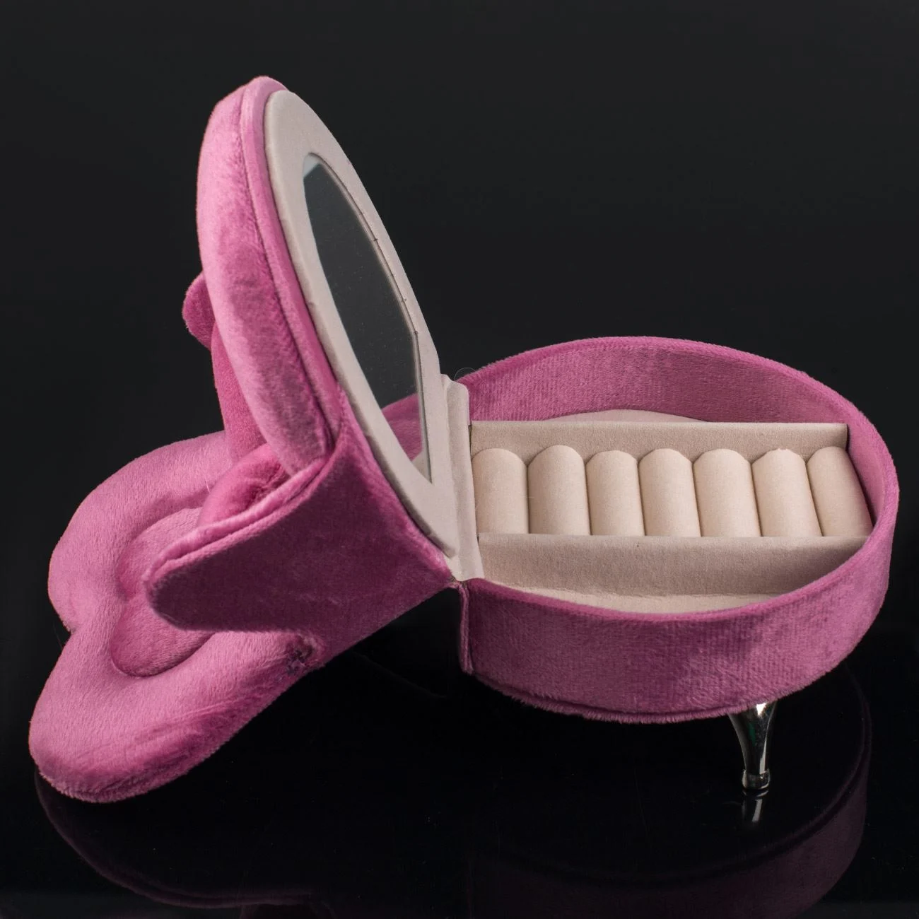 Cutie organizator pentru bijuterii in forma de fotoliu cu husa catifelata [3]