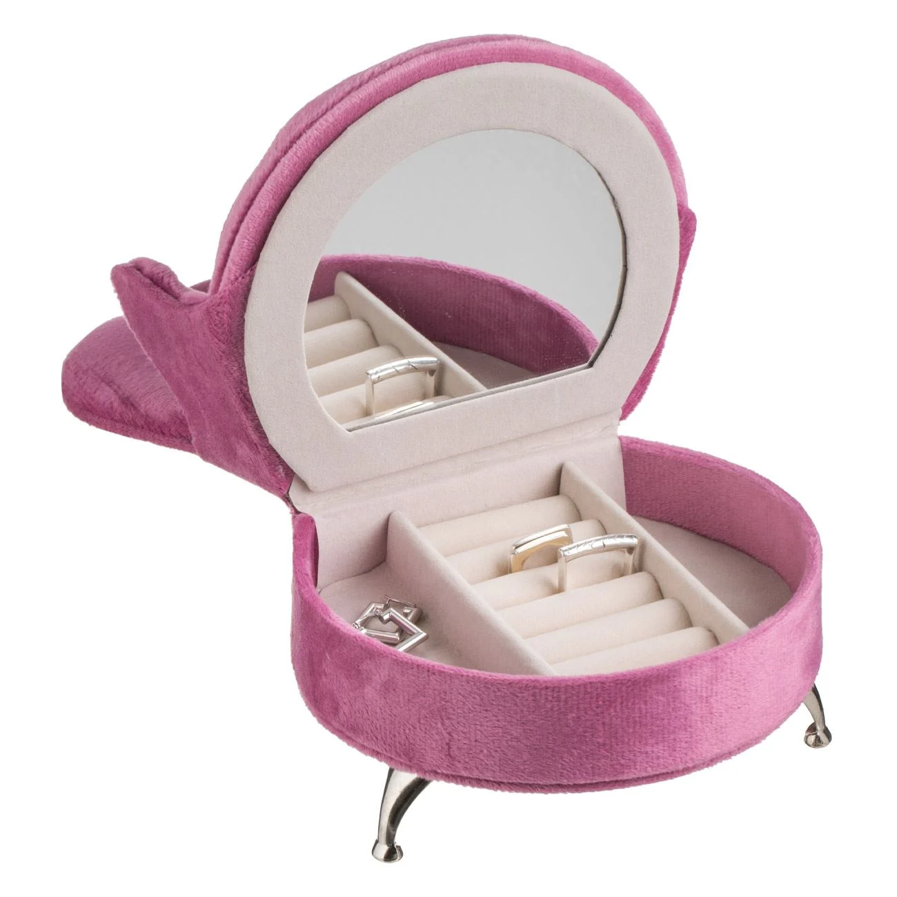 Cutie organizator pentru bijuterii in forma de fotoliu cu husa catifelata [2]