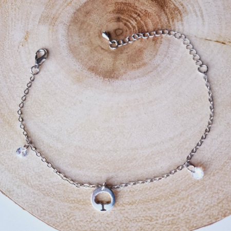 Brățară metalică argintie, 23cm, charm 10mm – Eleganță și rafinament [1]
