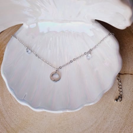 Brățară metalică argintie, 23cm, charm 10mm – Eleganță și rafinament [3]