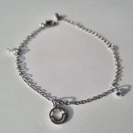Brățară metalică argintie, 23cm, charm 10mm – Eleganță și rafinament [3]
