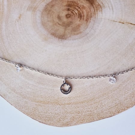 Brățară metalică argintie, 23cm, charm 10mm – Eleganță și rafinament [2]