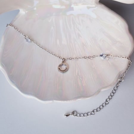 Brățară metalică argintie, 23cm, charm 10mm – Eleganță și rafinament [1]