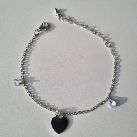 Brățară metalică argintie, 23cm, charm 10mm – Eleganță și rafinament [3]