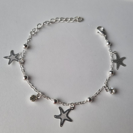 Brățară metalică argintie, 23cm, charm 10mm – Eleganță și rafinament [2]