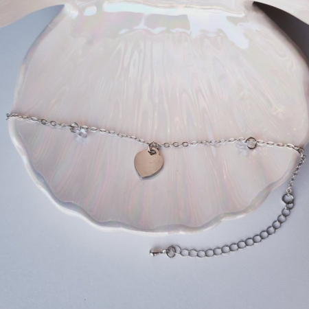 Brățară metalică argintie, 23cm, charm 10mm – Eleganță și rafinament [1]