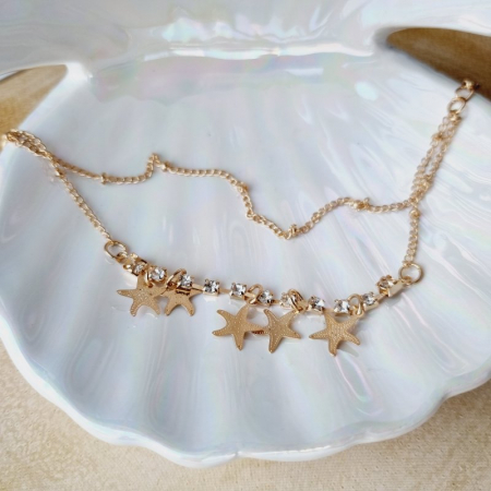 Brățară aurie cu stea de mare – Brățară metalică elegantă [1]