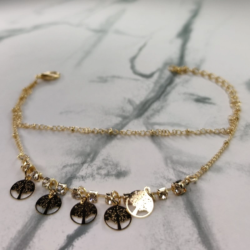 Bratari aurii de dama cu charm copacul vietii [3]