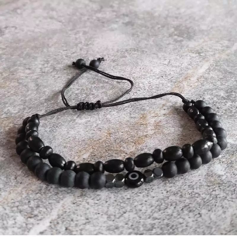 Bratara handmade din piatra semipretioase si lemn [1]